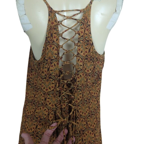 Laundry by Shelli Segal Vintage Maxi Dress Mandala print Lace up back Size 14 - Picture 8 of 16